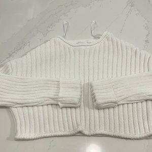 cropped white zara sweater